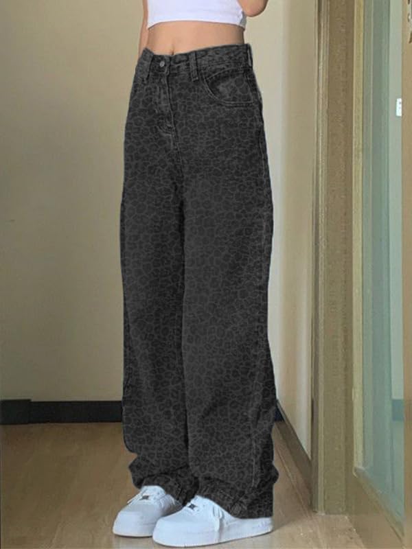 Baggy Jeans for Women Wide Leg Straight Denim Pants Boyfriend Trousers