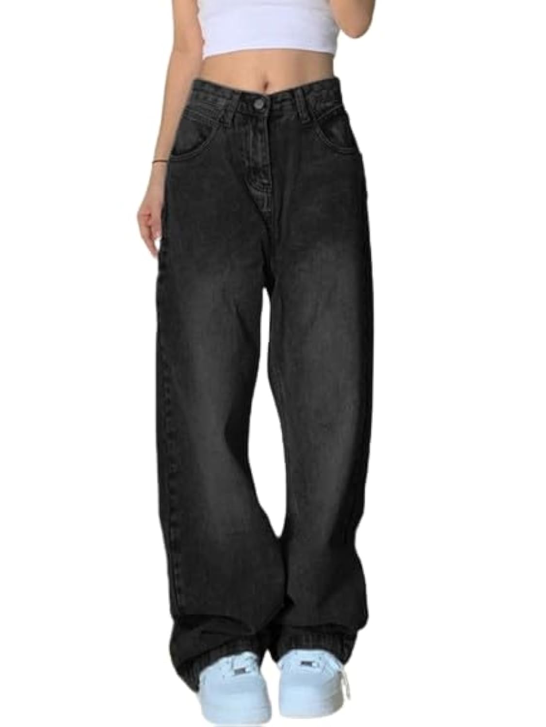 Baggy Jeans for Women Wide Leg Straight Denim Pants Boyfriend Trousers