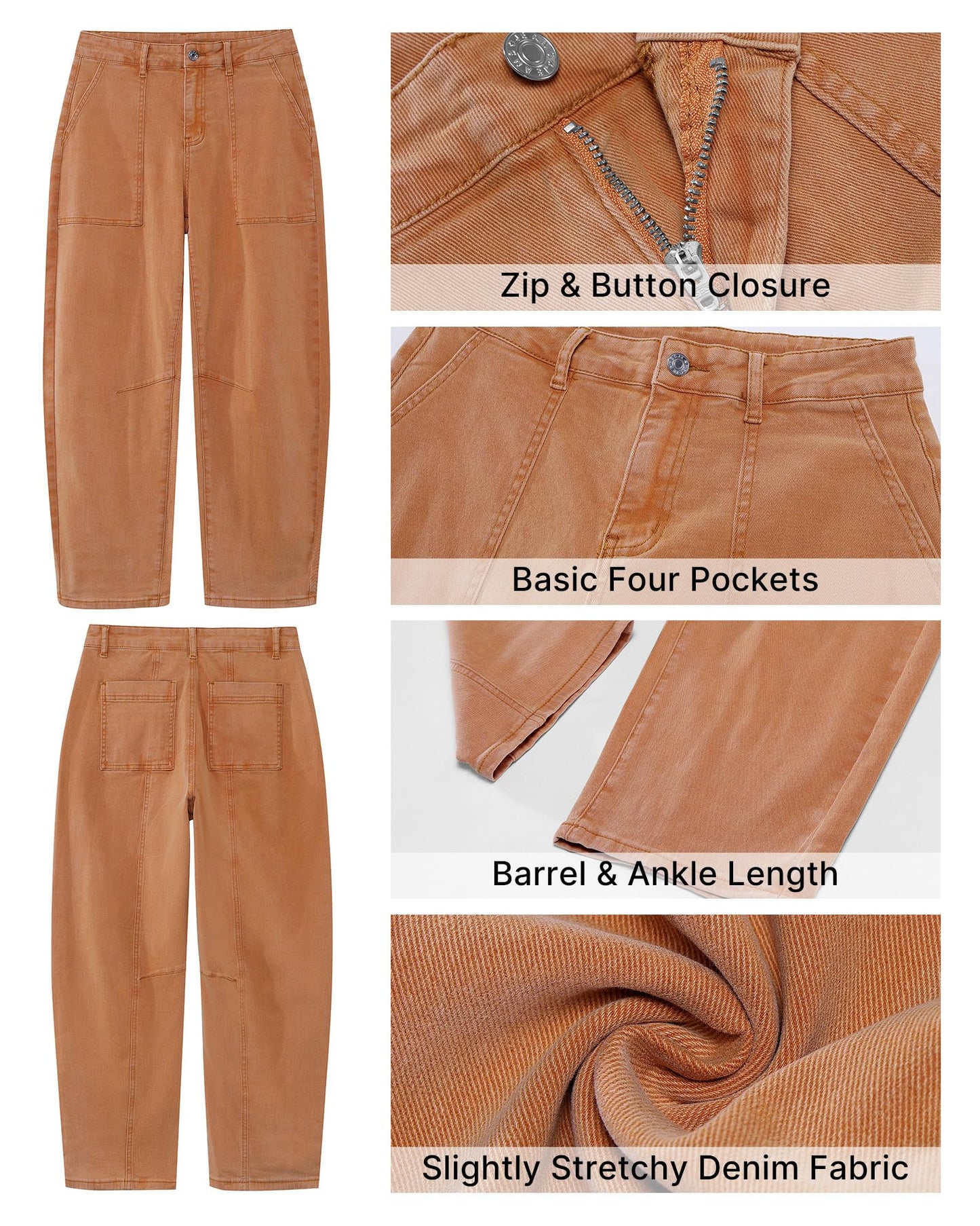 Barrel Jeans for Women High Waisted Wide Leg Baggy Denim Trouser Jeans