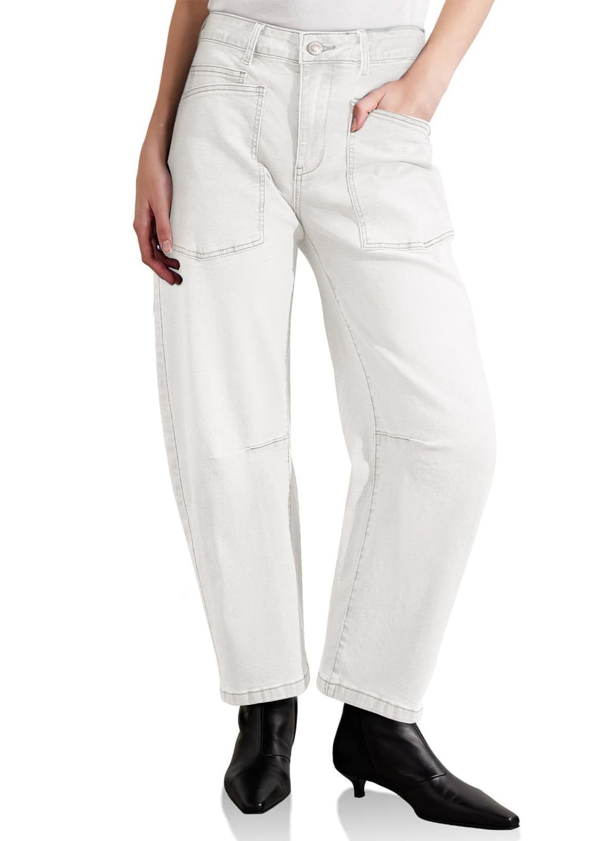 Barrel Jeans for Women High Waisted Wide Leg Baggy Denim Trouser Jeans