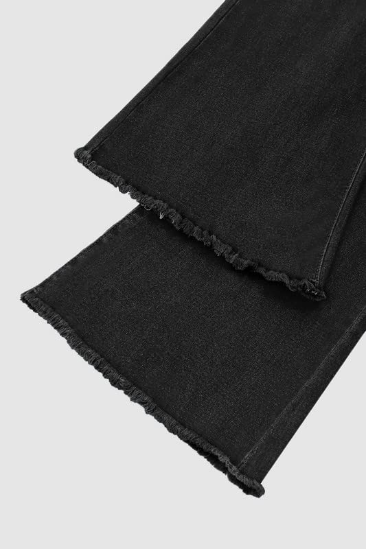 Flare Jeans Women High Waist Ripped Distressed Trousers Denim Pants