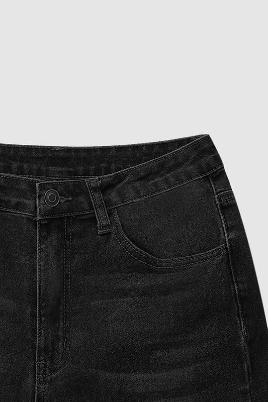 Flare Jeans Women High Waist Ripped Distressed Trousers Denim Pants