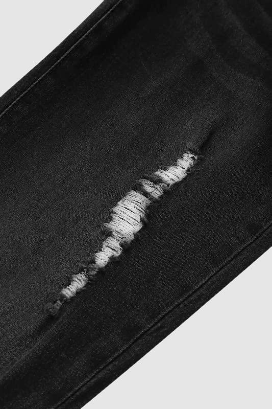 Flare Jeans Women High Waist Ripped Distressed Trousers Denim Pants