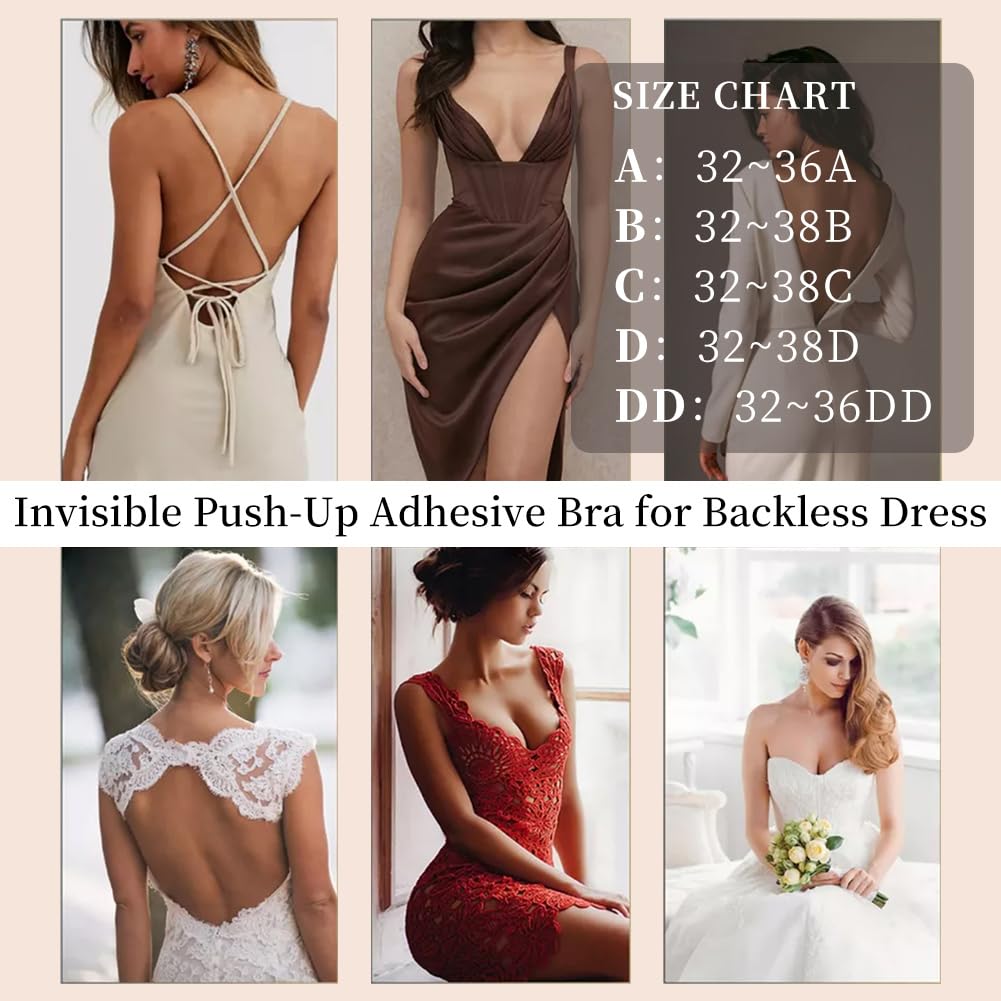 Invisible Adhesive Bra Sticky Strapless Bra with Halter Neck Strap