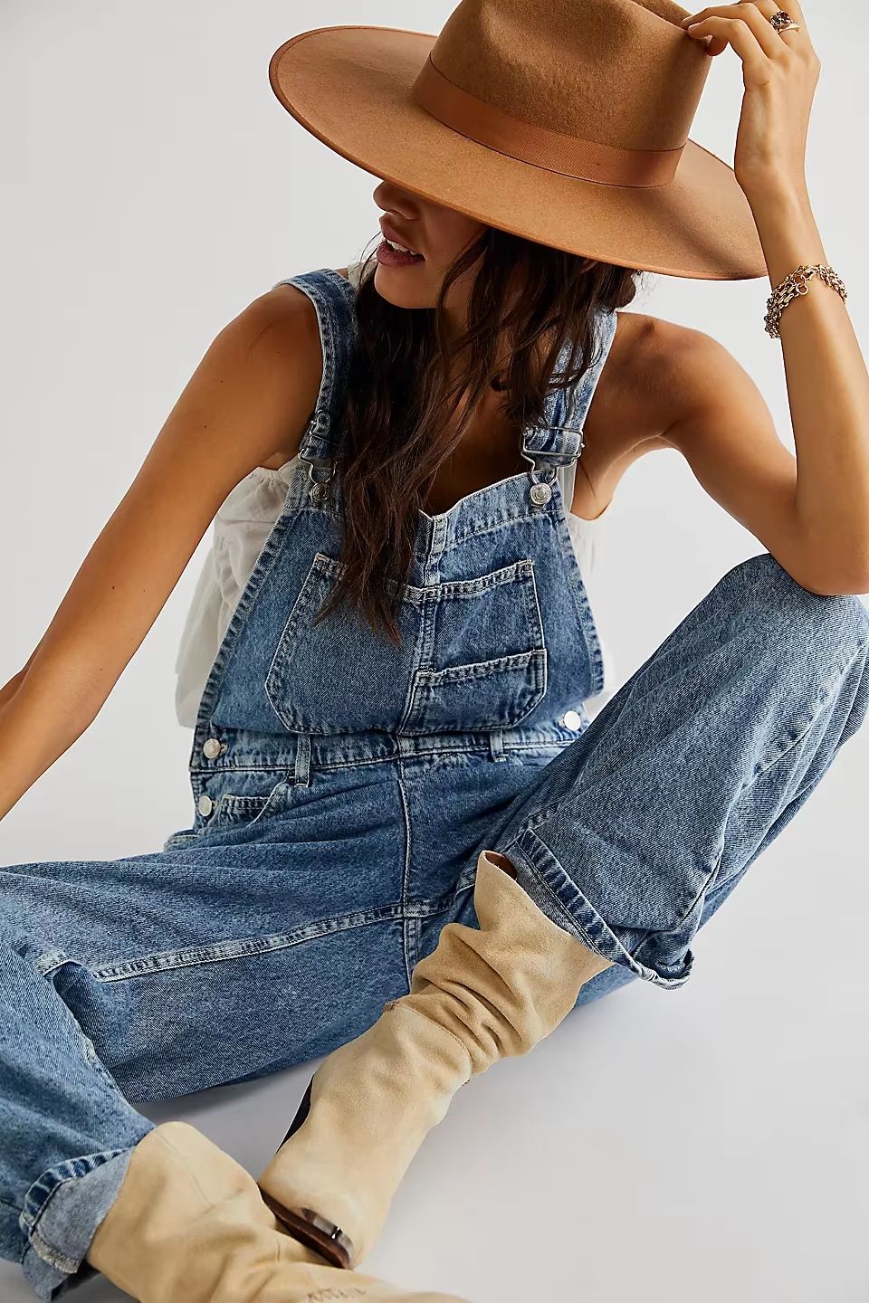 Denim Overalls Jumpsuit Rompers Women Y2k Baggy Bib Long Pants Jeans Streetwear