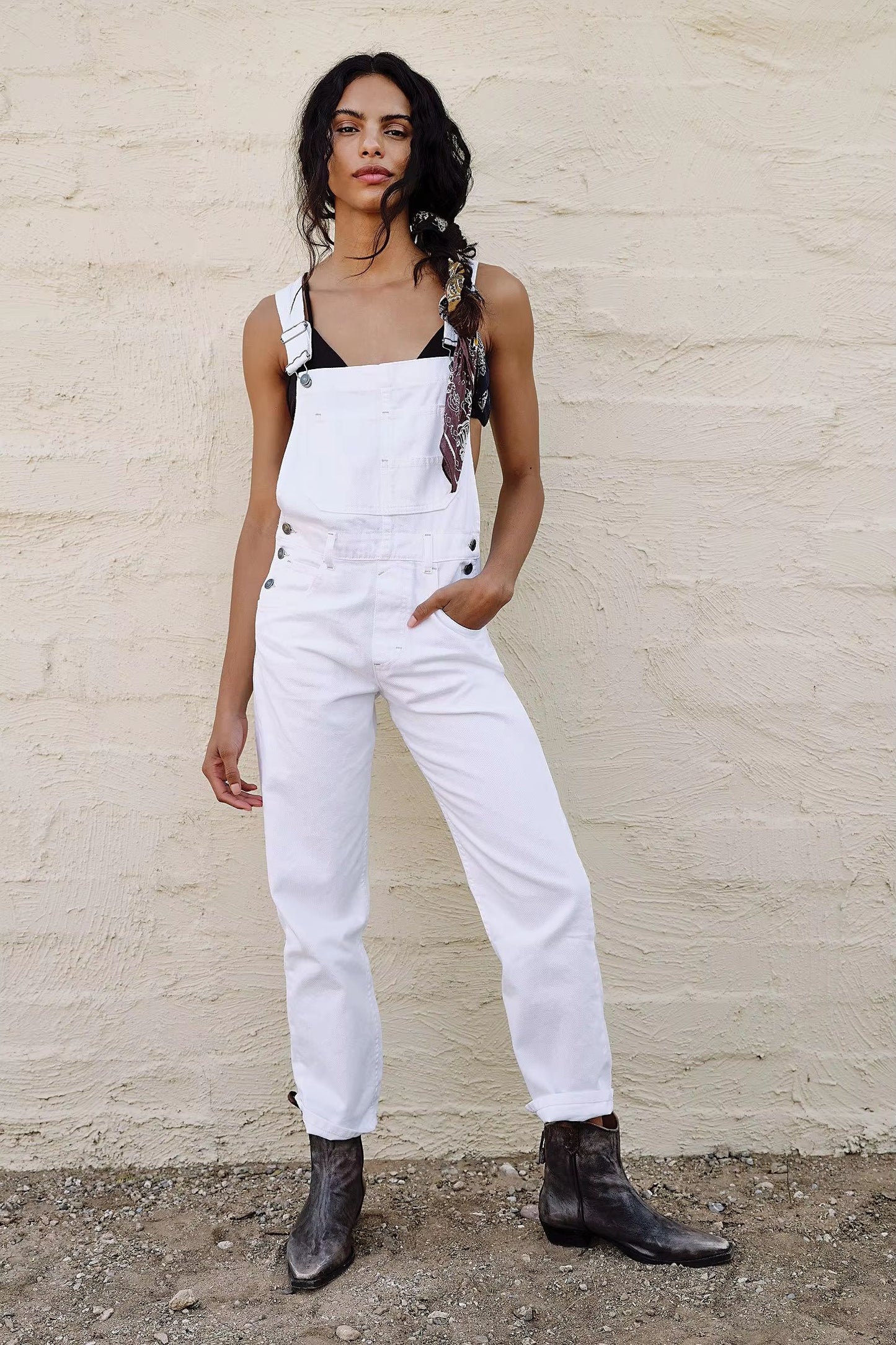 Denim Overalls Jumpsuit Rompers Women Y2k Baggy Bib Long Pants Jeans Streetwear