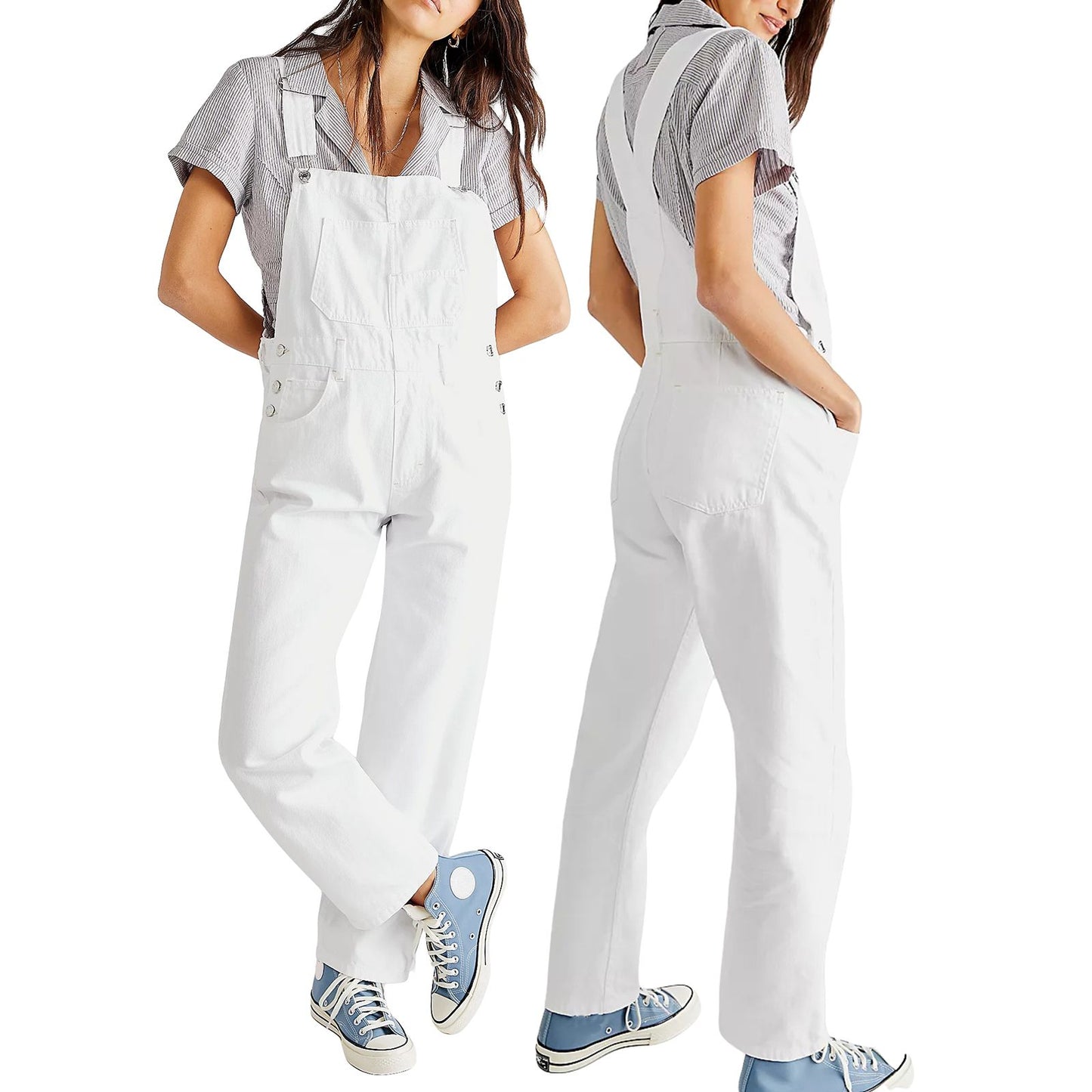 Denim Overalls Jumpsuit Rompers Women Y2k Baggy Bib Long Pants Jeans Streetwear