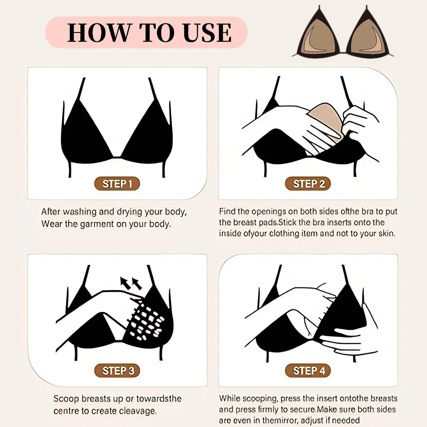 Double-sided Sticky Inserts Lightly Padded Adhesive Lifting Bras Pads