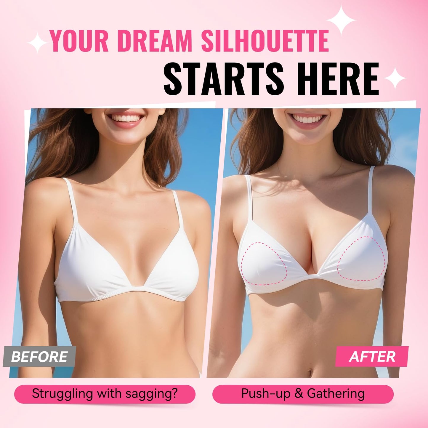 Double Sided Sticky Bra Inserts Invisible Sticky Pads for Large Breasts