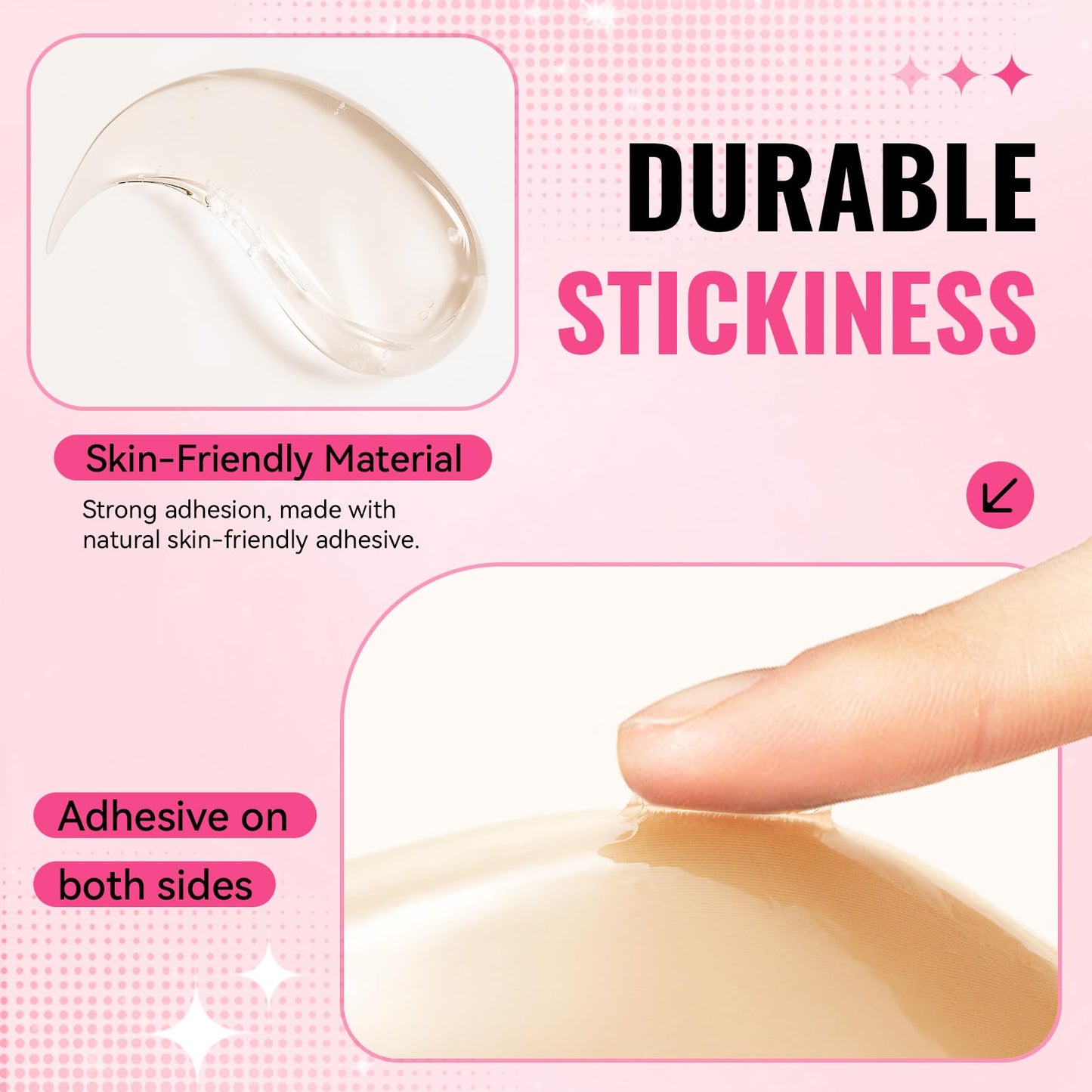 Double Sided Sticky Bra Inserts Invisible Sticky Pads for Large Breasts