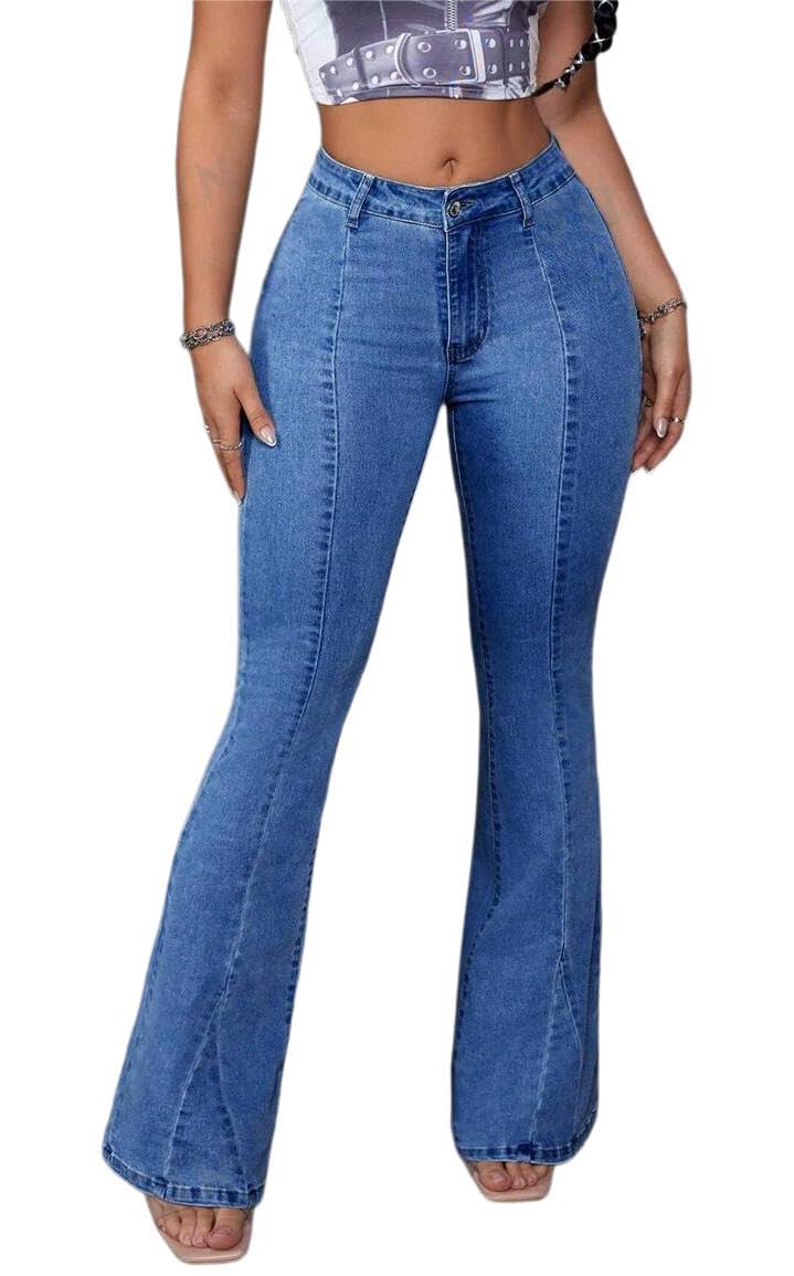 Flare Jeans for Women Bell Bottom Jeans High Waisted Denim Pants