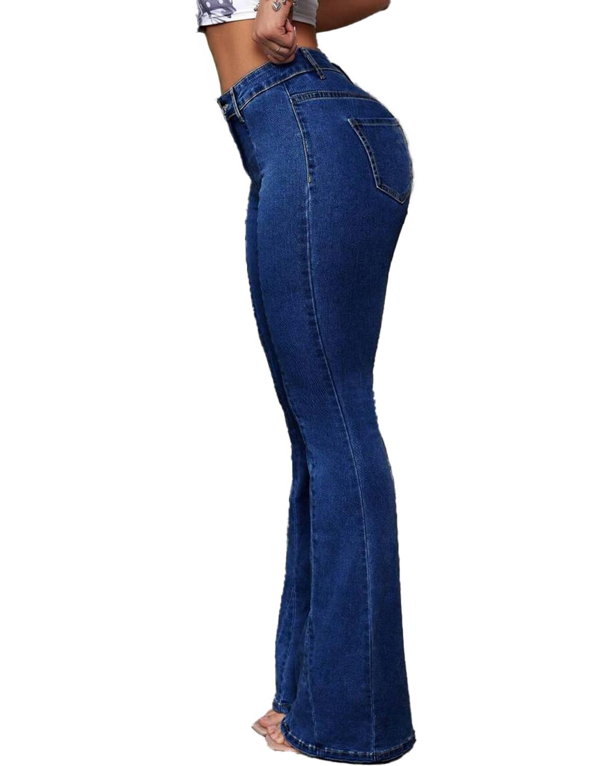 Flare Jeans for Women Bell Bottom Jeans High Waisted Denim Pants