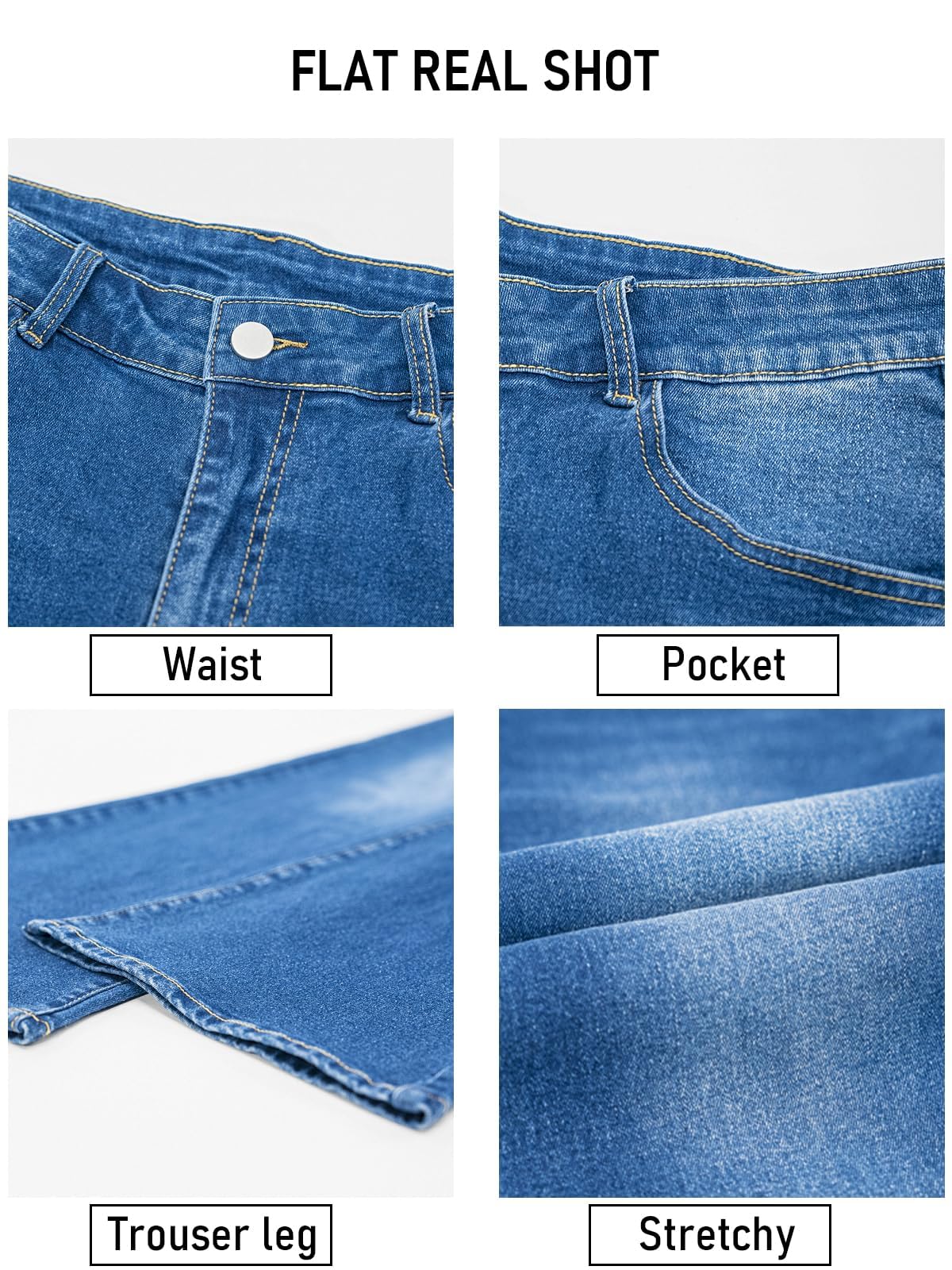 High Waisted Jeans for Women Plus Size Bootcut Denim High Rise Pants