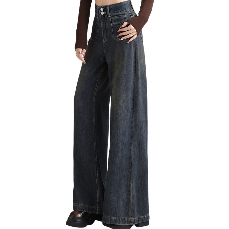 High Waisted Wide Leg Jeans Women Denim Trousers with Tummy Control & Butt-Lifting