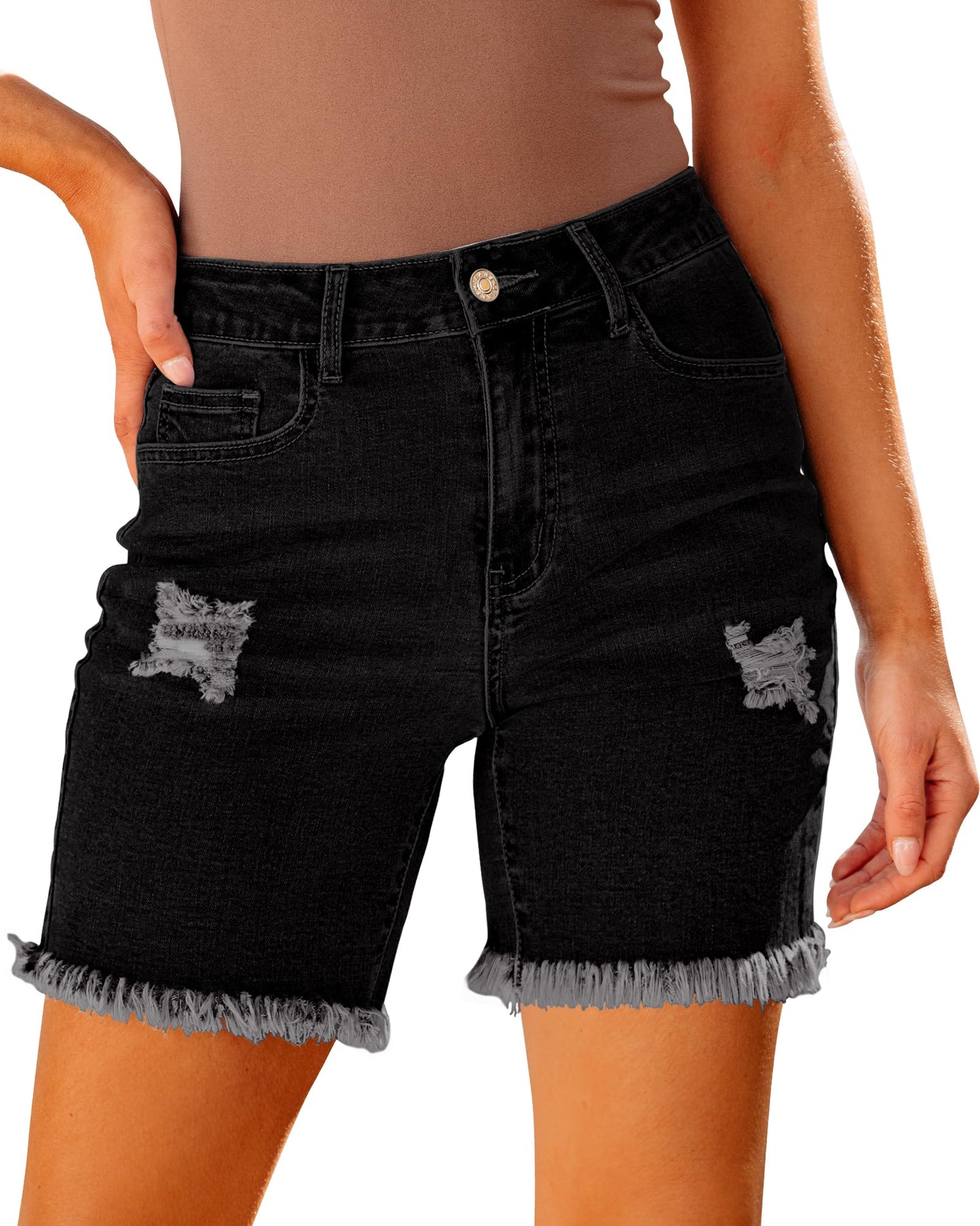 Jean Shorts for Women High Waisted Distressed Denim Ripped Shorts