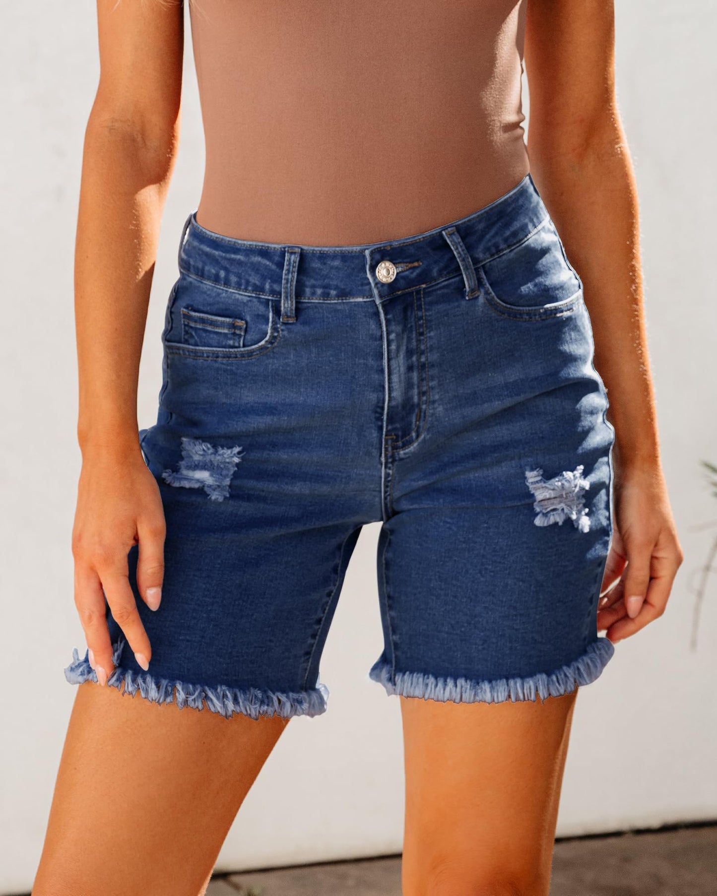 Jean Shorts for Women High Waisted Distressed Denim Ripped Shorts