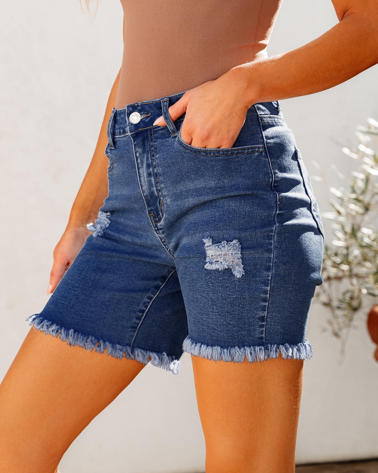 Jean Shorts for Women High Waisted Distressed Denim Ripped Shorts