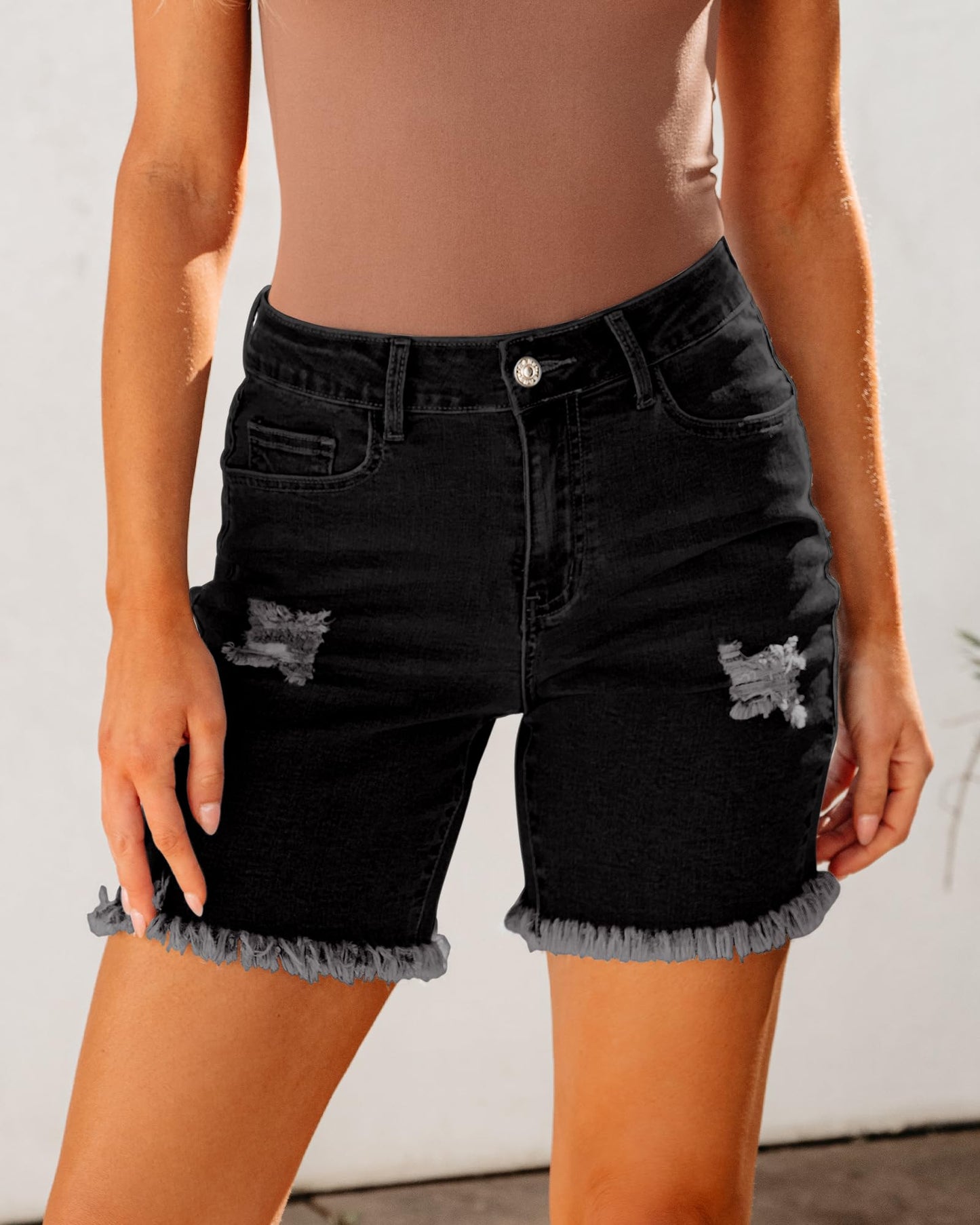 Jean Shorts for Women High Waisted Distressed Denim Ripped Shorts