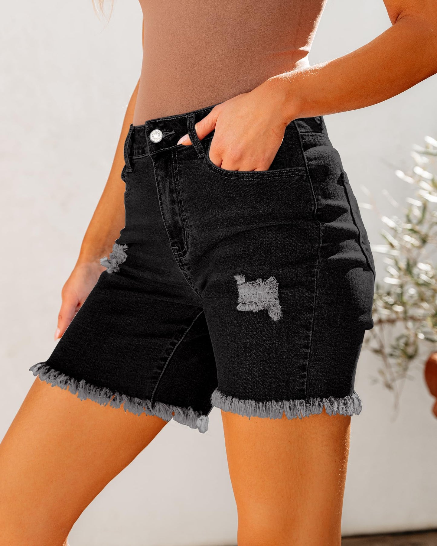Jean Shorts for Women High Waisted Distressed Denim Ripped Shorts