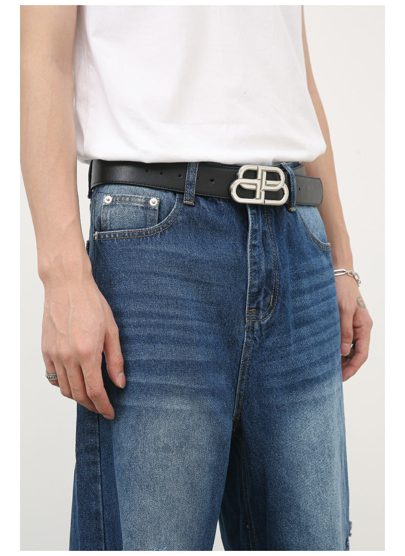 Men's Baggy Jeans Loose Fit Ripped Distressed Straight Leg Denim Pants