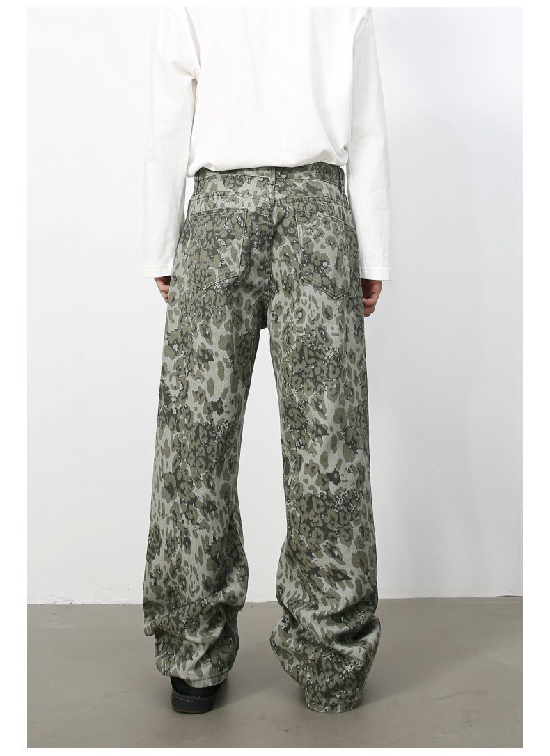 Men's Camouflage Jeans Y2K Hip Hop Baggy Jeans Wide Leg Denim Streetwear