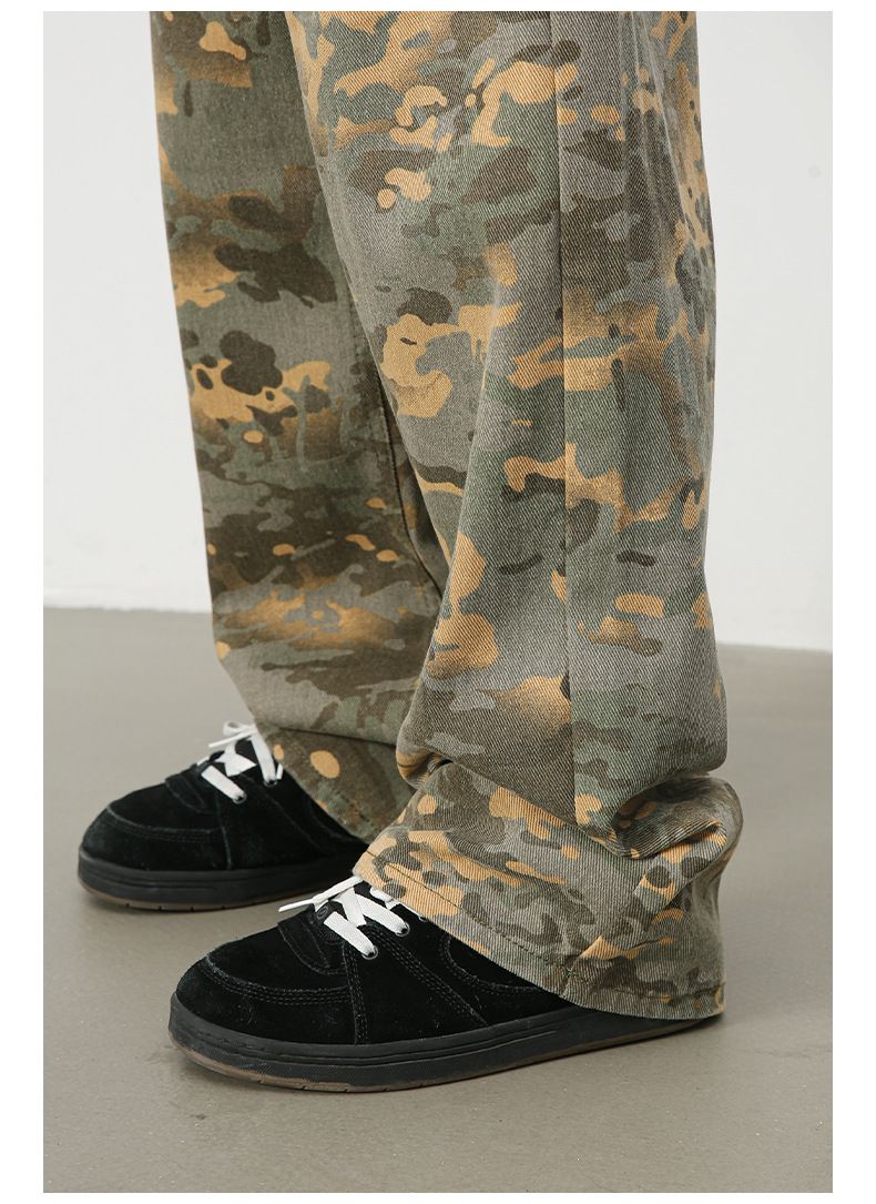 Men's Camouflage Jeans Y2K Hip Hop Baggy Jeans Wide Leg Denim Streetwear