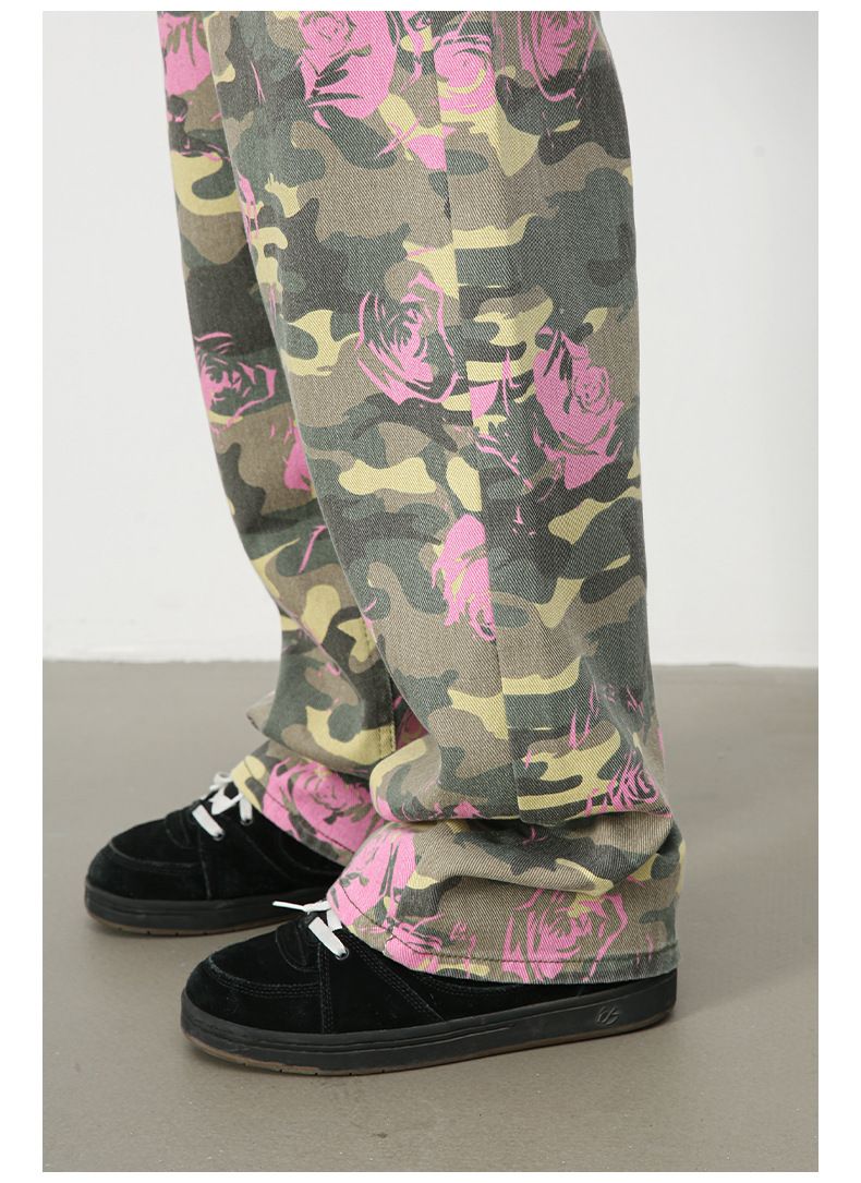 Men's Camouflage Jeans Y2K Hip Hop Baggy Jeans Wide Leg Denim Streetwear