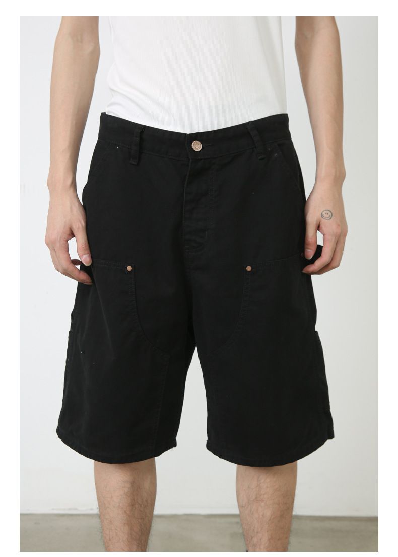 Men’s Cargo Jeans Shorts Relaxed Fit Wide Leg Carpenter Short Denim Pants