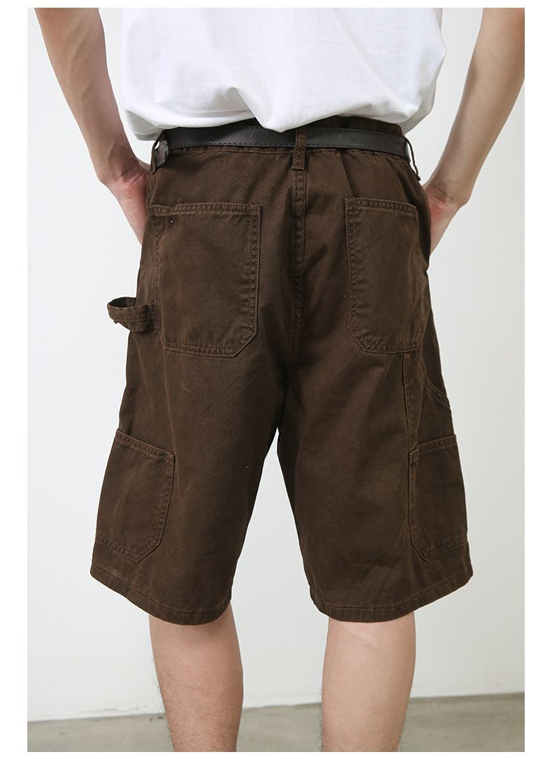 Men’s Cargo Jeans Shorts Relaxed Fit Wide Leg Carpenter Short Denim Pants