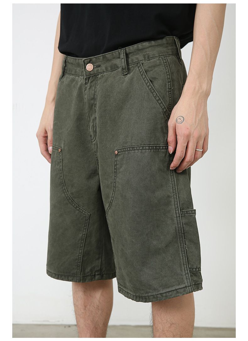 Men’s Cargo Jeans Shorts Relaxed Fit Wide Leg Carpenter Short Denim Pants
