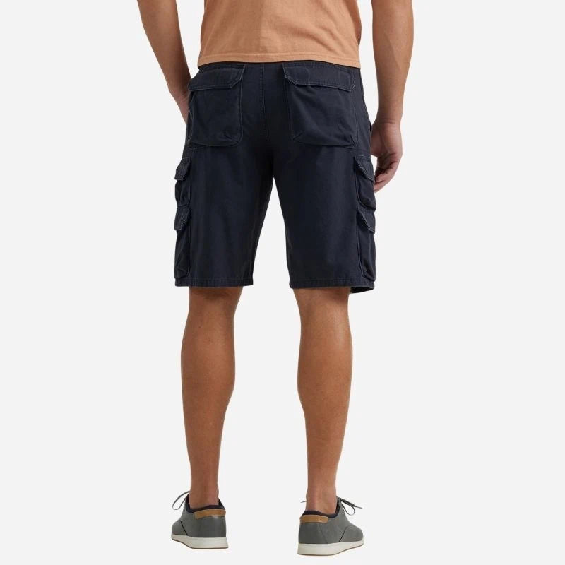 men's classic cargo shorts relaxed fit shorts in navy, back view