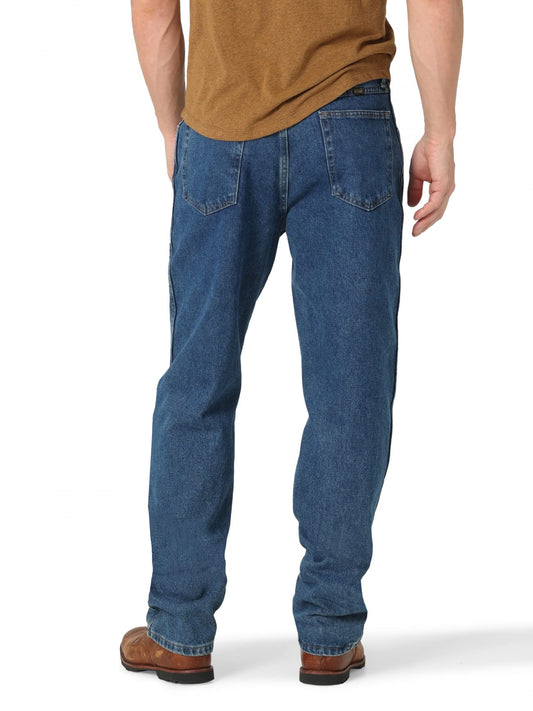Men's Mid Rise Jeans Stretchy Straight Relaxed Fit Denim Pants