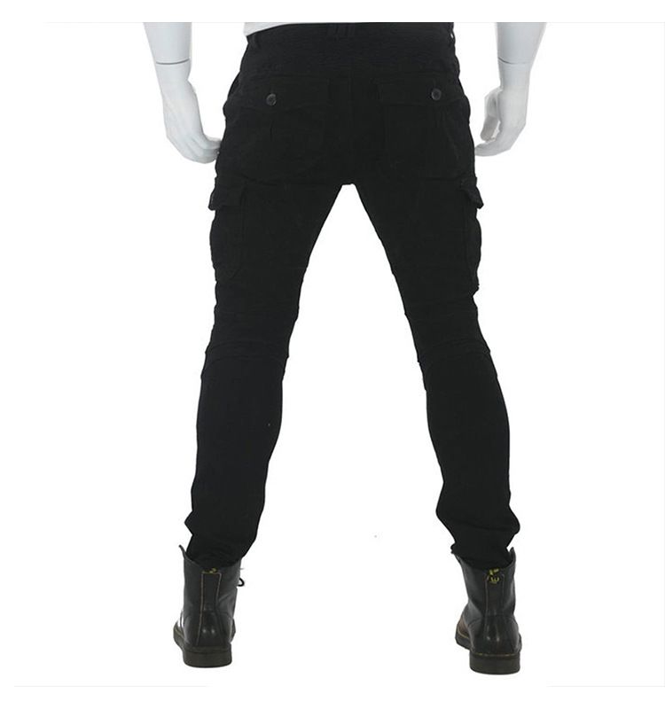 Men’s Motorcycle Protective Jeans Slim Fit Biker Punk Cargo Riding Denim Pants