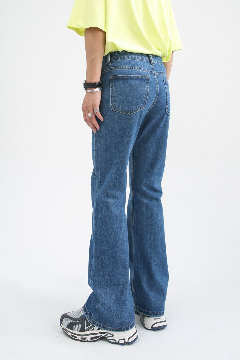 Men's Relaxed Fit Straight Leg Stretch Jeans Y2K Bell Bottom Flared Denim Jeans