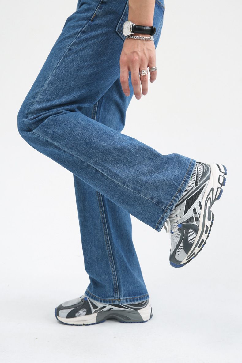 Men's Relaxed Fit Straight Leg Stretch Jeans Y2K Bell Bottom Flared Denim Jeans