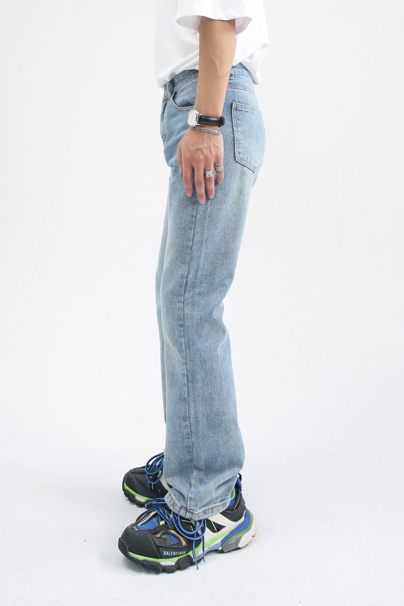 Men's Relaxed Fit Straight Leg Stretch Jeans Y2K Bell Bottom Flared Denim Jeans
