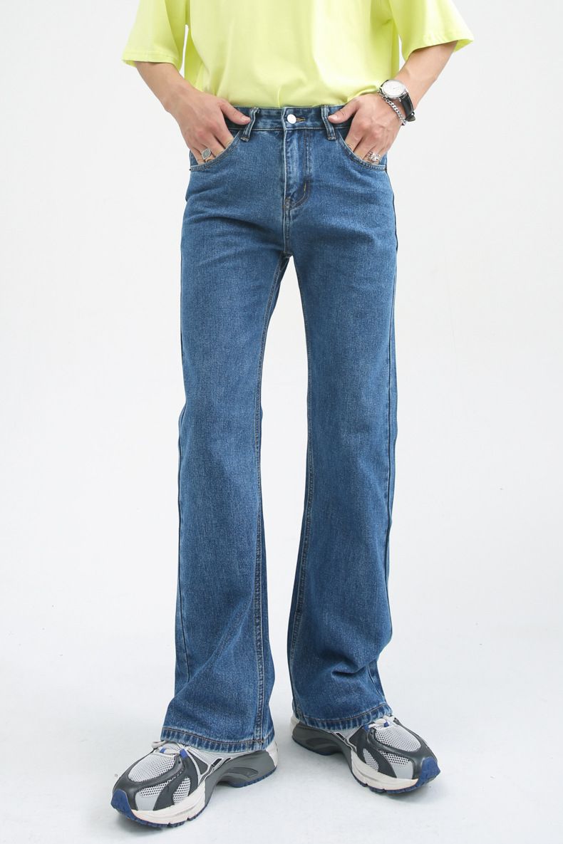 Men's Relaxed Fit Straight Leg Stretch Jeans Y2K Bell Bottom Flared Denim Jeans