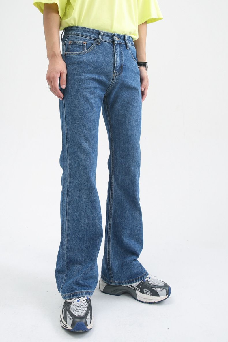 Men's Relaxed Fit Straight Leg Stretch Jeans Y2K Bell Bottom Flared Denim Jeans