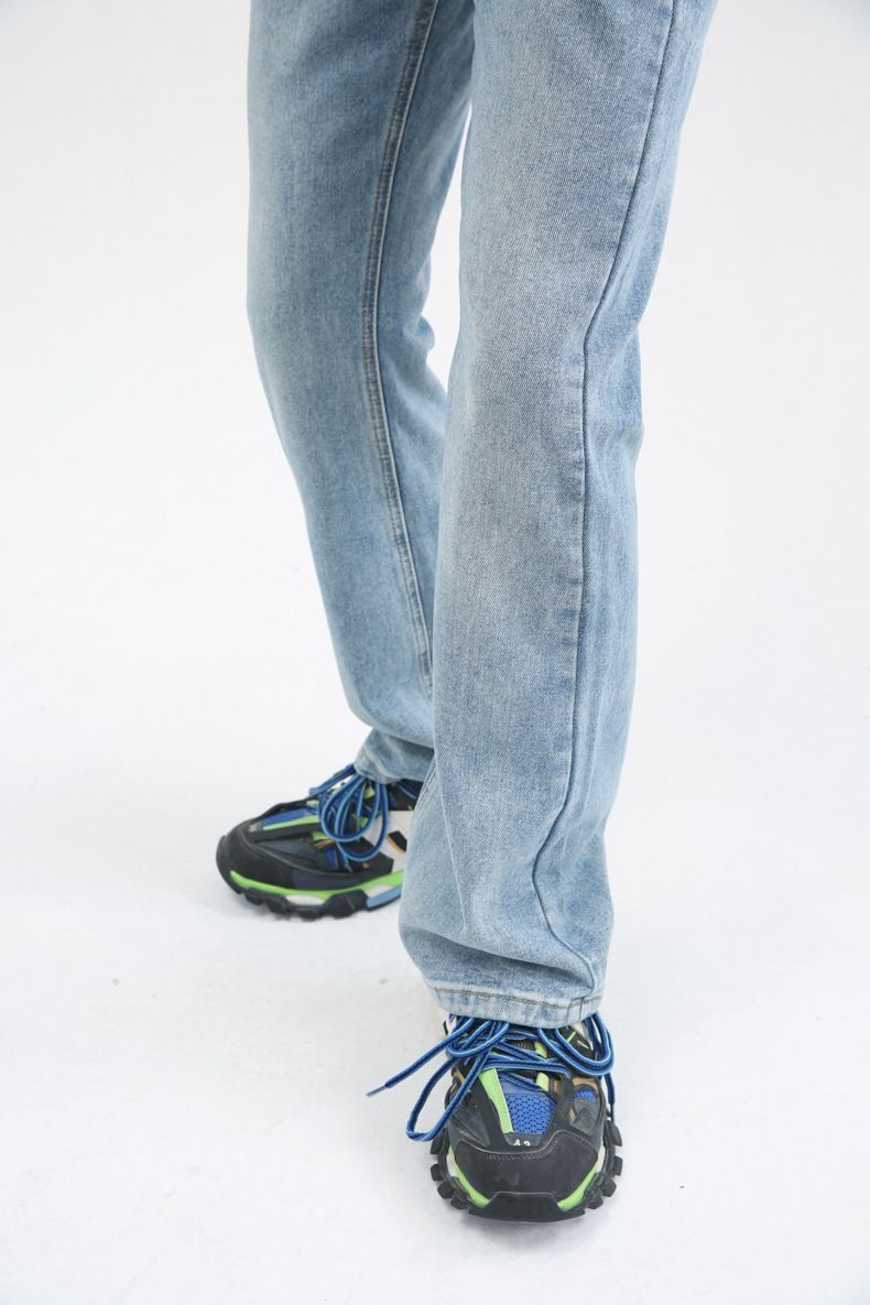 Men's Relaxed Fit Straight Leg Stretch Jeans Y2K Bell Bottom Flared Denim Jeans