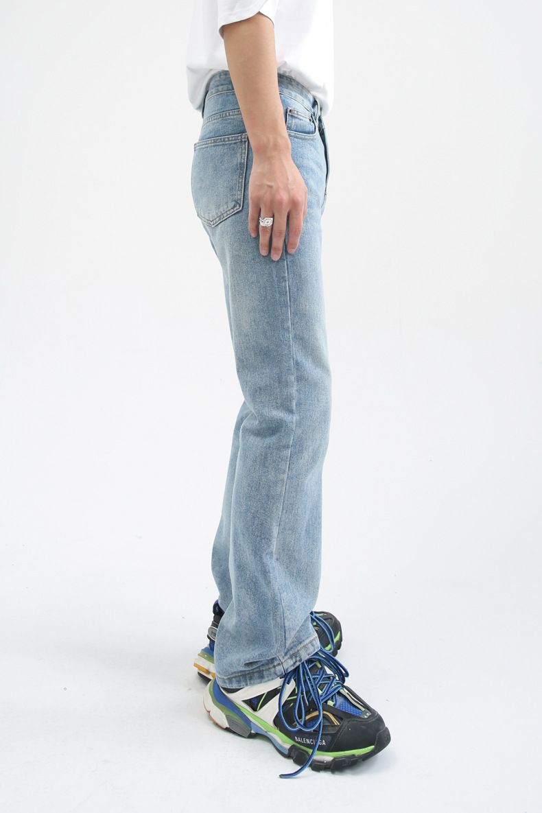Men's Relaxed Fit Straight Leg Stretch Jeans Y2K Bell Bottom Flared Denim Jeans