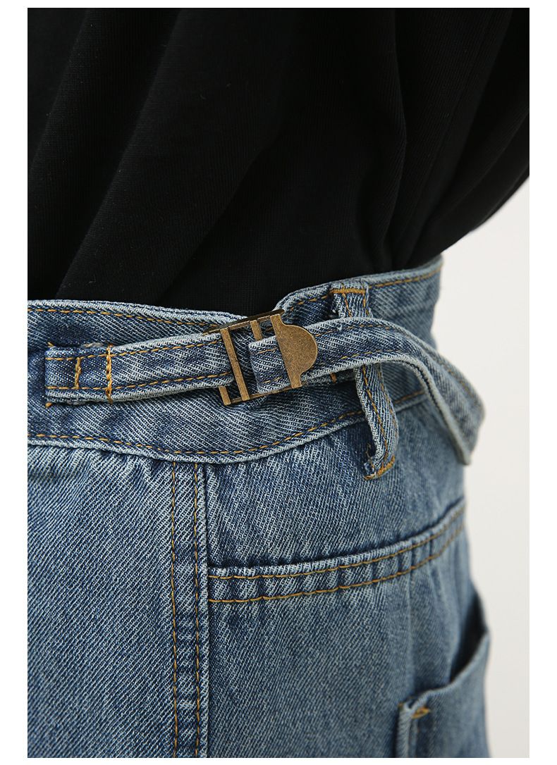 Men's Ripped Jeans Relaxed Fit Straight Leg Y2K Denim Pants Hip Hop Trousers