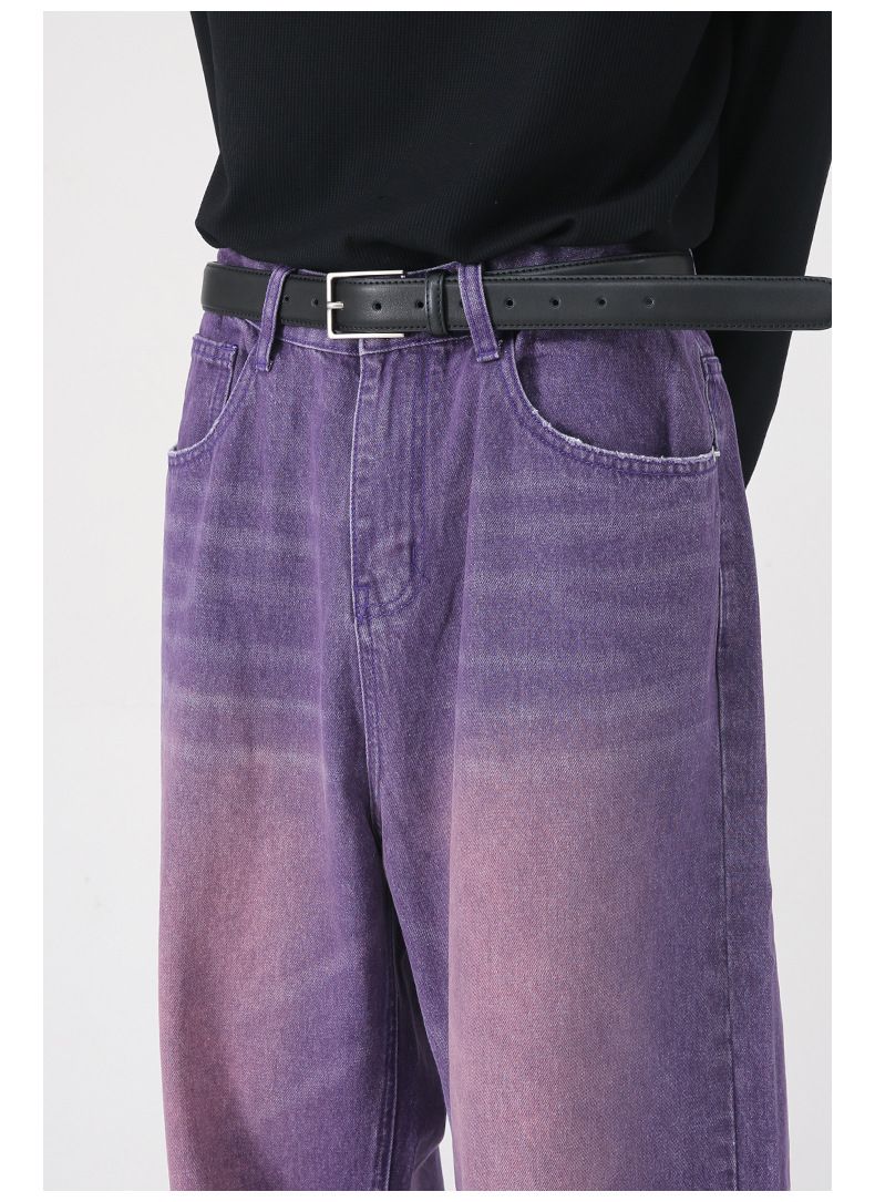 Men’s Wide Leg Straight Baggy Jeans Y2K Streetwear Hip Hop Denim Pants