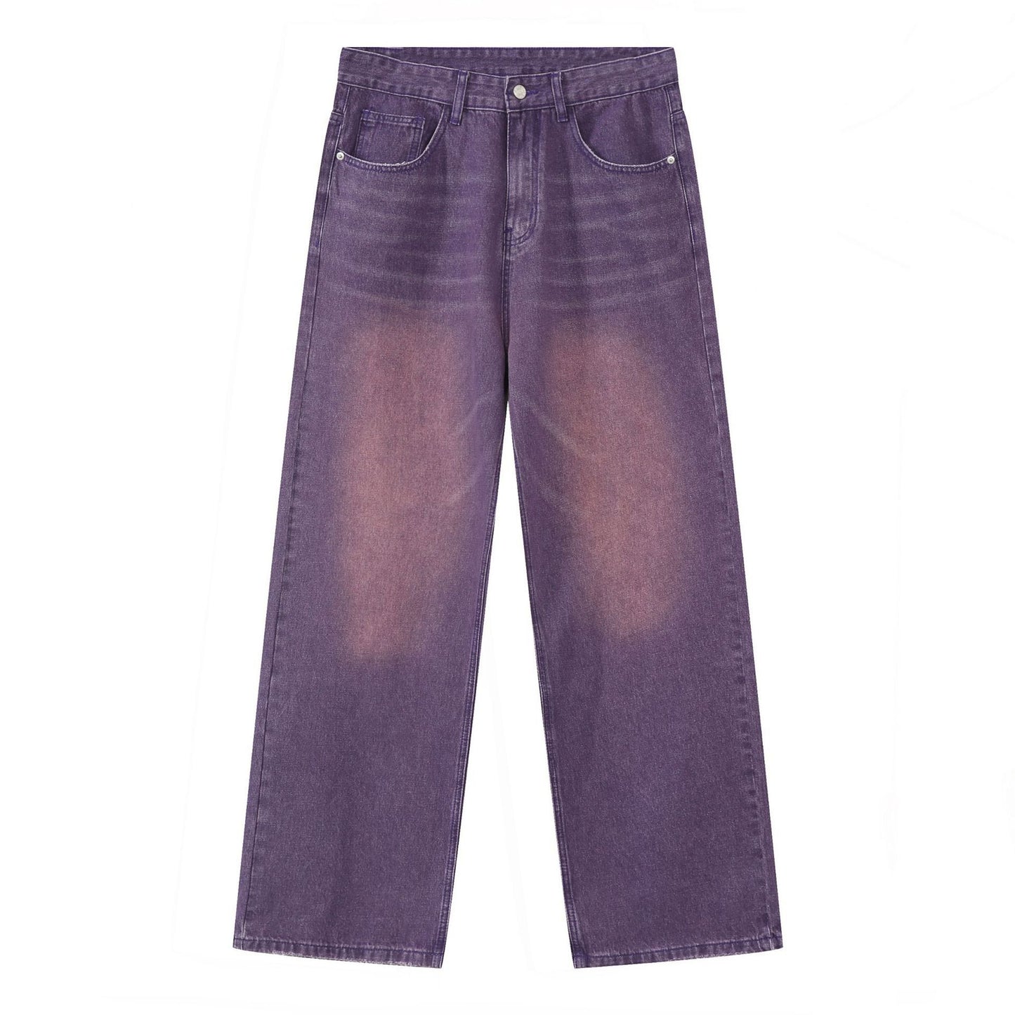 Men’s Wide Leg Straight Baggy Jeans Y2K Streetwear Hip Hop Denim Pants