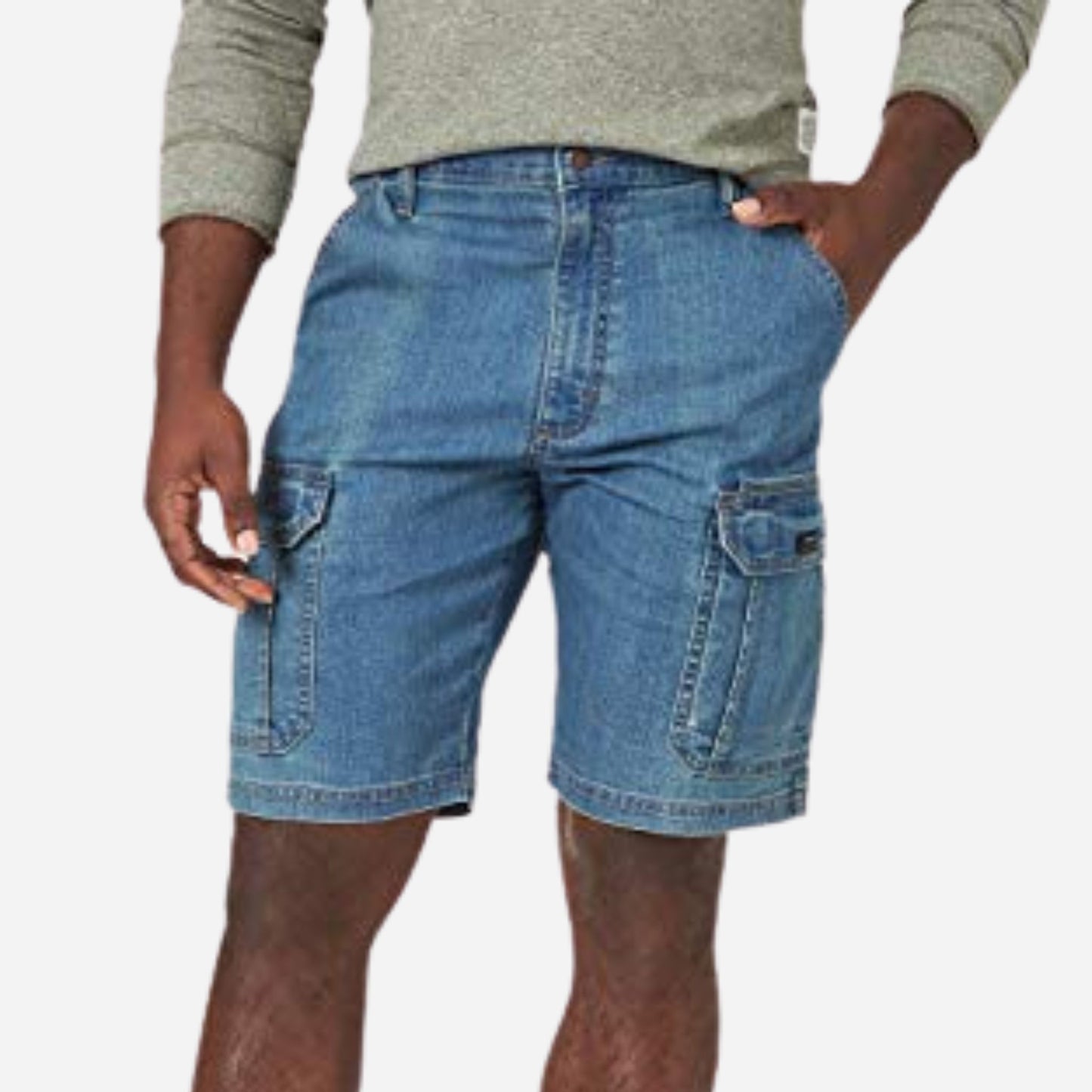 Men's Classic Cargo Jeans Short Stretch Denim Short Pants