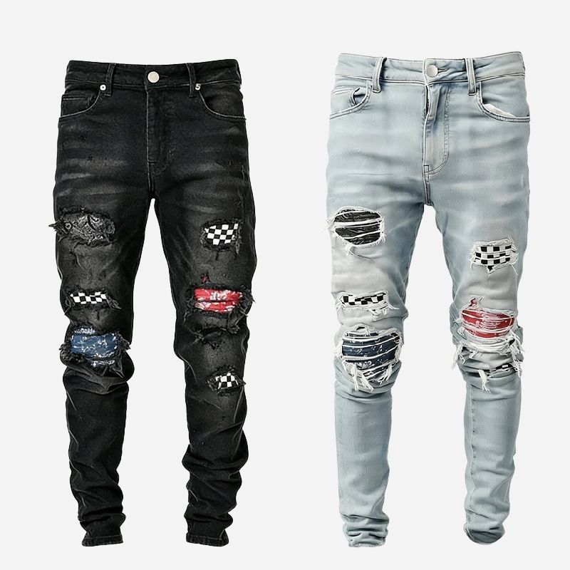 Men's ripped slim fit skinny jeans