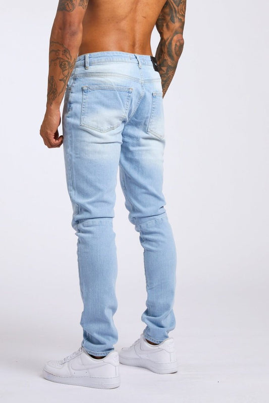 Men's Skinny Jeans High Waisted Slim Fit Stacked Jeans Denim Pants