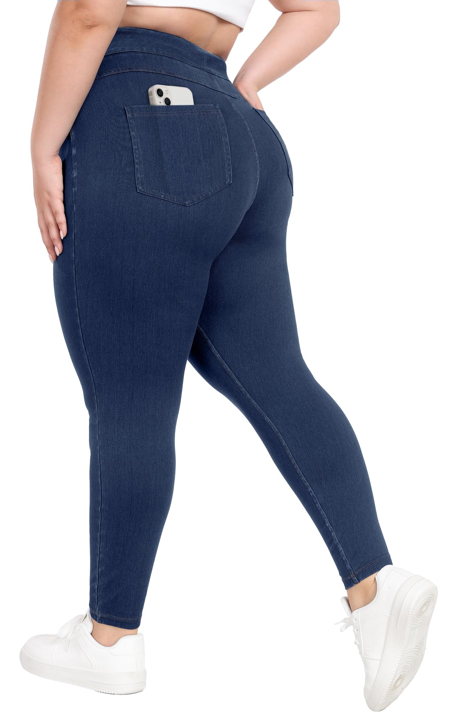 Plus Size Jeans Women High Waisted Jeggings Tummy Control Denim Sweatpants