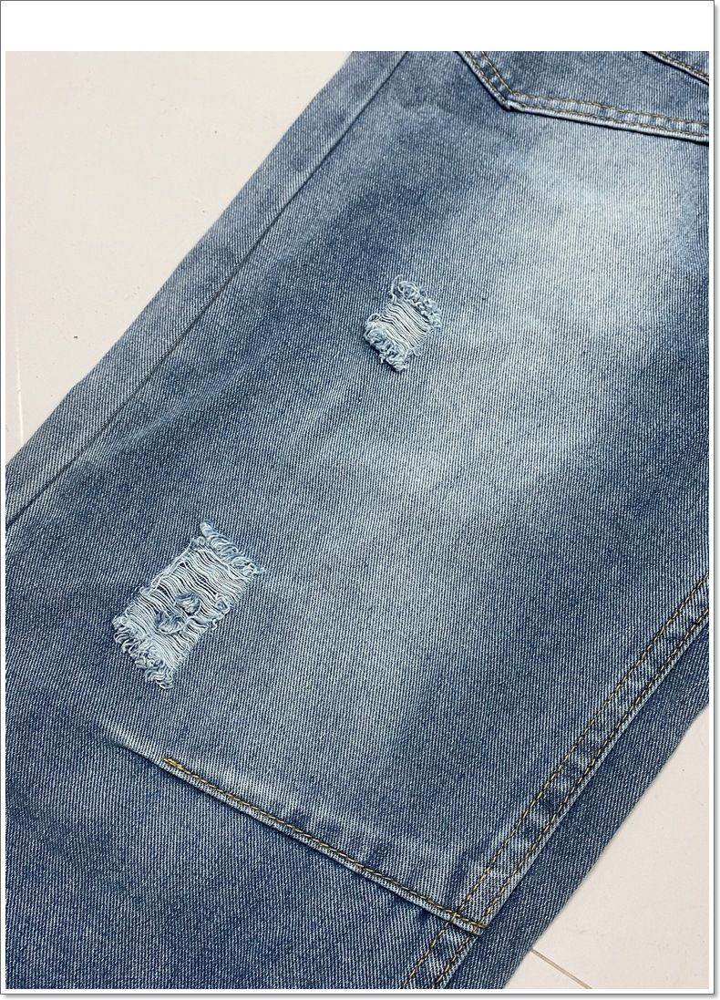 Ripped Barrel Jeans Women's Low Rise Distressed Straight Leg Loose Fit Denim