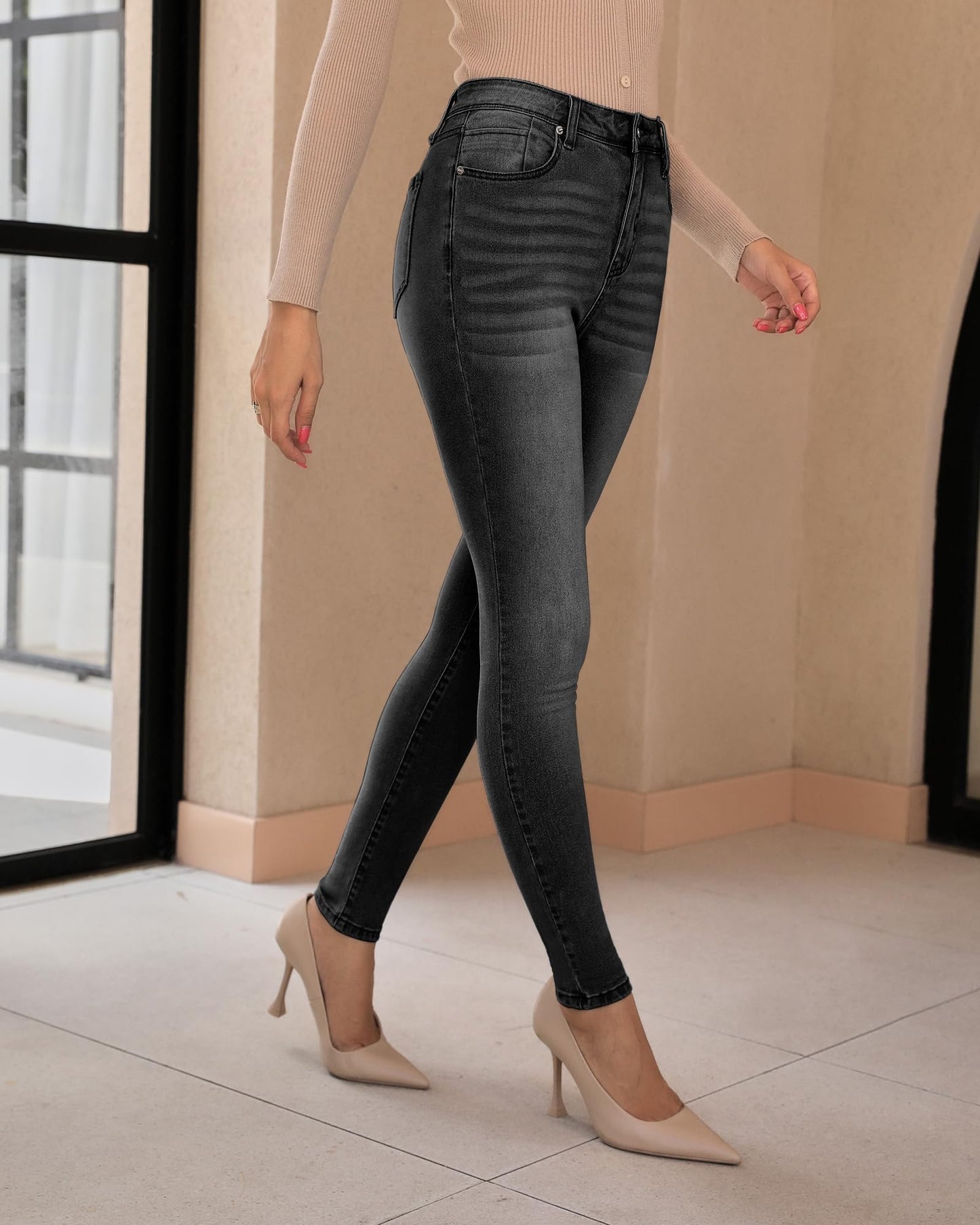 Skinny Jeans Women High Waist Stretchy High Rise Trousers Denim Pants
