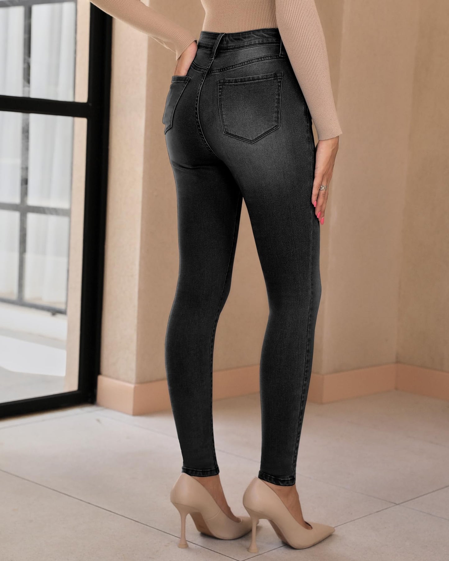 Skinny Jeans Women High Waist Stretchy High Rise Trousers Denim Pants